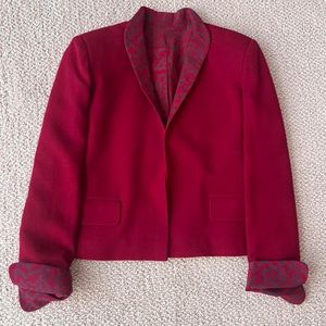 Vintage red wool blazer